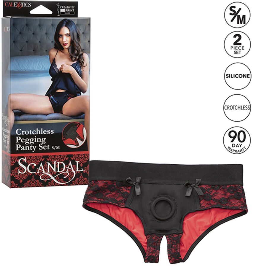 CALEXOTICS - SCANDAL SET DE BRAGUITAS SIN ENTREPIERNAS CON DIDLO TALLA S/M - Imagen 3