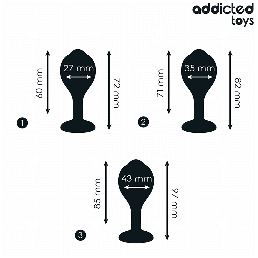 ADDICTED TOYS - SET DE 3 PLUG SILICONA ANAL CON JOYA - Imagen 2
