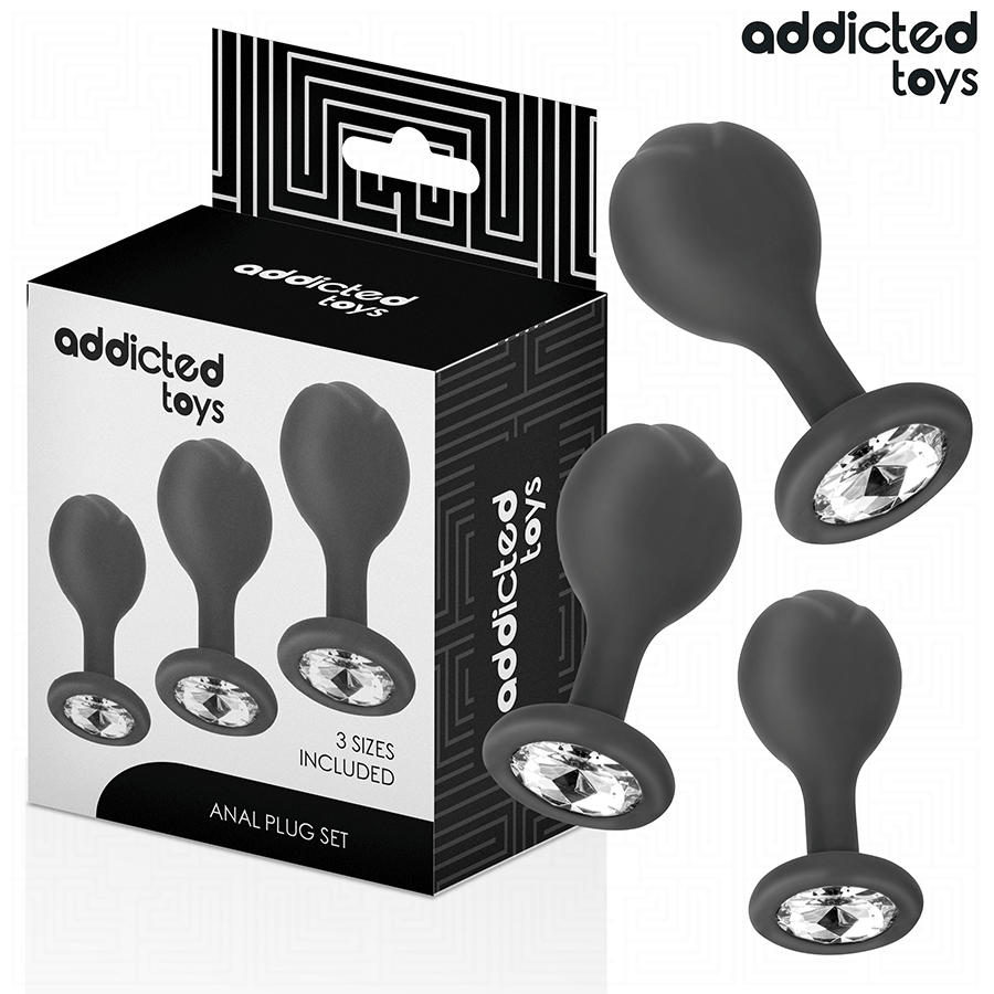 ADDICTED TOYS - SET DE 3 PLUG SILICONA ANAL CON JOYA - Imagen 7