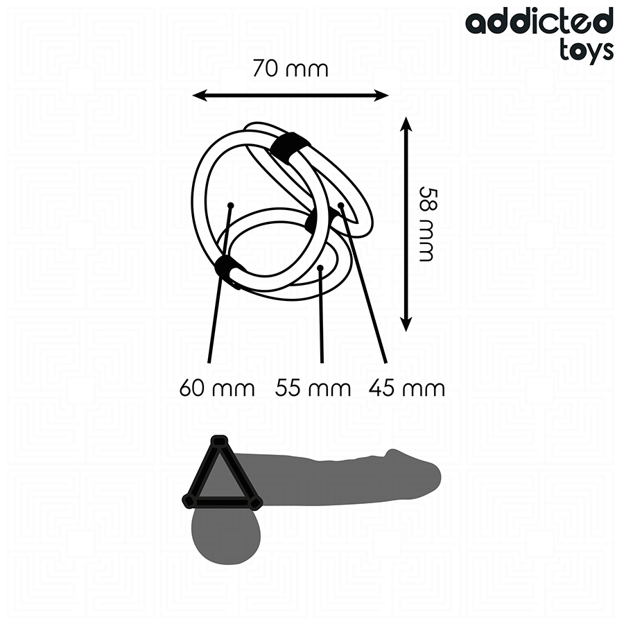 ADDICTED TOYS - ANILLO TRIPLE PARA EL PENE - Imagen 4
