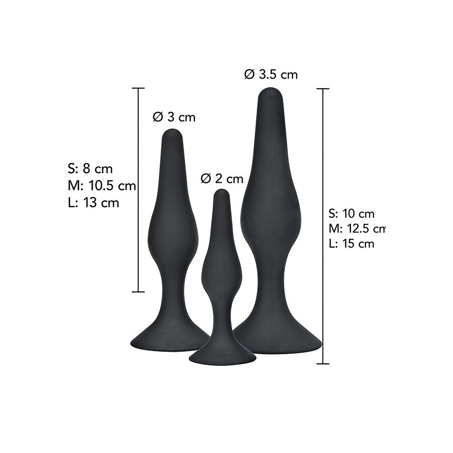 TOYJOY - ANAL PLAY CURVY COMPANIONS PLUG ANAL 3 PIEZAS NEGRO - Imagen 2