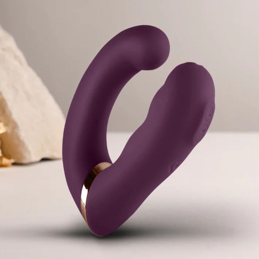 ROCKS- OFF - GEMINI VIBRADOR DUAL PUNTO G Y ESTIMULADOR CLÍTORIS MORADO - Imagen 5