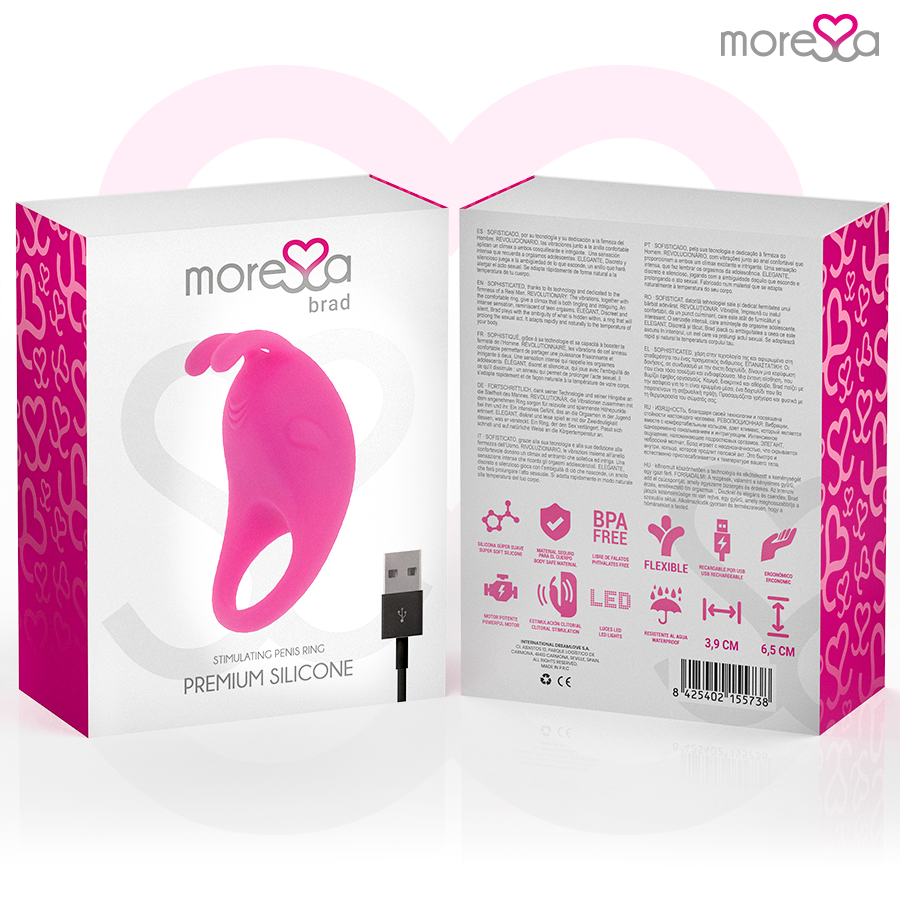 MORESSA - BRAD PREMIUM SILICONE RECARGABLE ROSA - Imagen 3