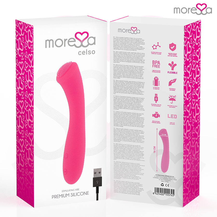 MORESSA - CELSO MASAJEADOR DUO PUNTO G Y SUERO PELVICO PREMIUM SILICONE RECARGABLE - Imagen 7
