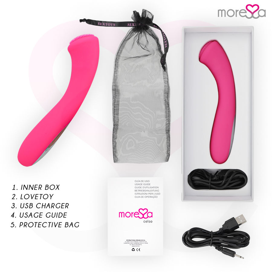 MORESSA - CELSO MASAJEADOR DUO PUNTO G Y SUERO PELVICO PREMIUM SILICONE RECARGABLE - Imagen 6