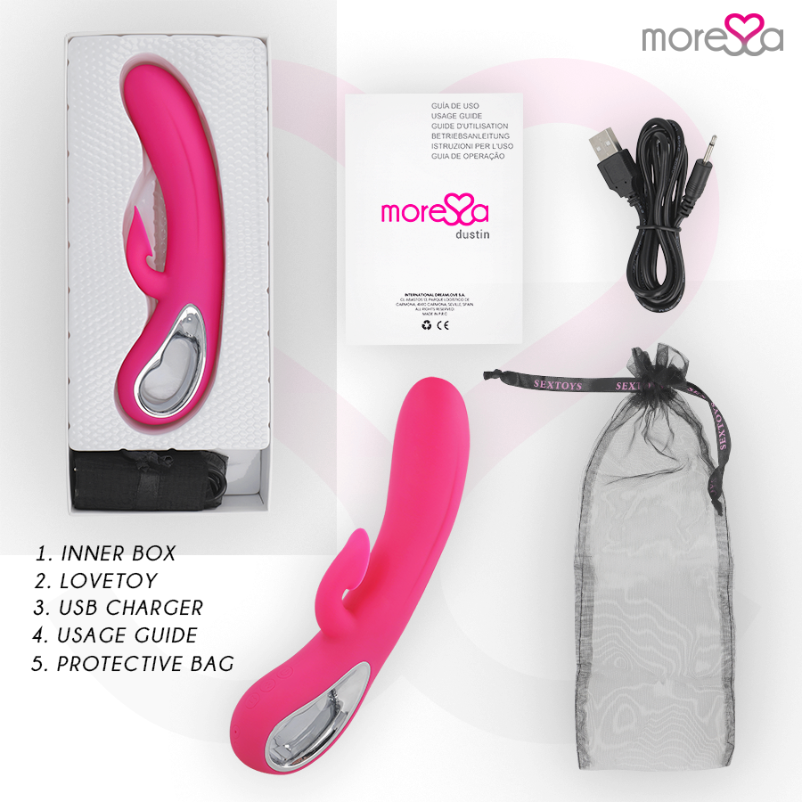 MORESSA - DUSTIN SUCCIONADOR CLITORIAL Y POTENTE VIBRACIÓN PREMIUM SILICONE RECARGABLE - Imagen 8