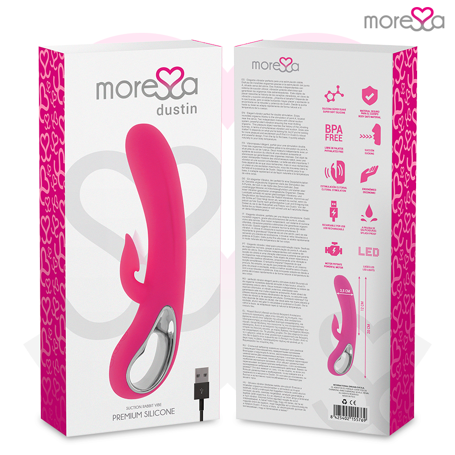 MORESSA - DUSTIN SUCCIONADOR CLITORIAL Y POTENTE VIBRACIÓN PREMIUM SILICONE RECARGABLE - Imagen 2