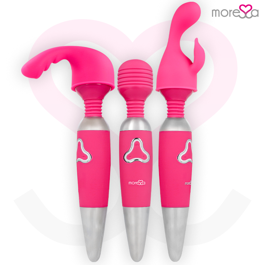 MORESSA - ODILON WAND POTENTE MOTOR MAS DOS CABEZALES PREMIUM SILICONE RECARGABLE - Imagen 2
