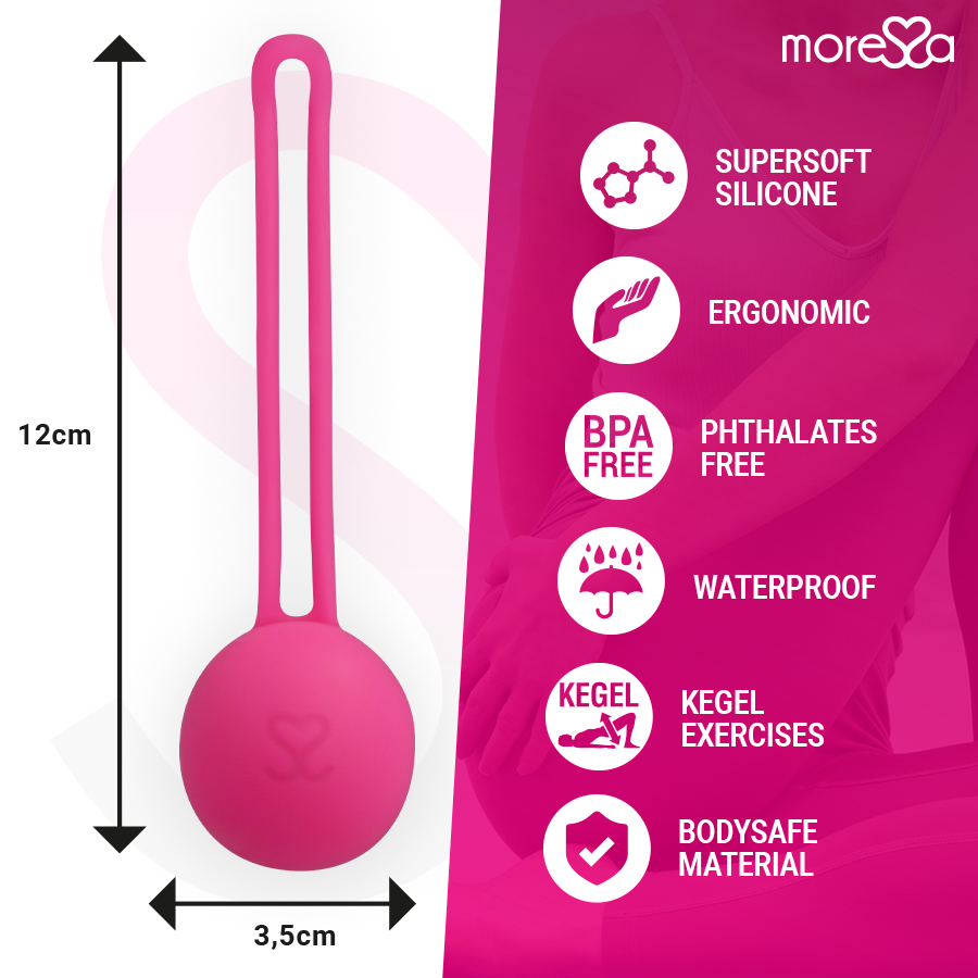 MORESSA - OSIAN ONE ENTRENAMIENTO SUELO PELVICO 51gr PREMIUM SILICONA ROSA - Imagen 2