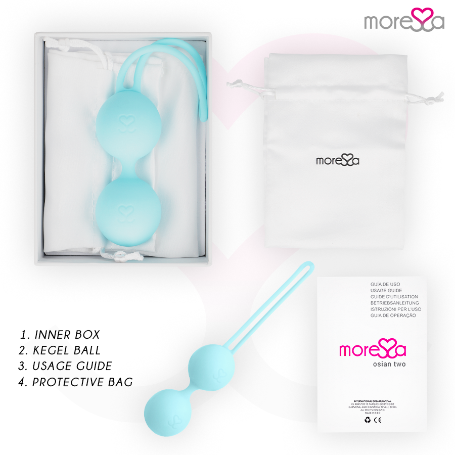 MORESSA - OSIAN TWO ENTRENAMIENTO SUELO PELVICO 101gr PREMIUM SILICONA TURQUESA - Imagen 7