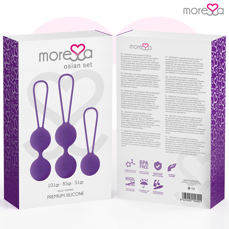 MORESSA - OSIAN SET Osian One; 51 Gr / Osian Two; 101 Gr / Osian Three 85 gr PREMIUM SILICONA LILA - Imagen 7