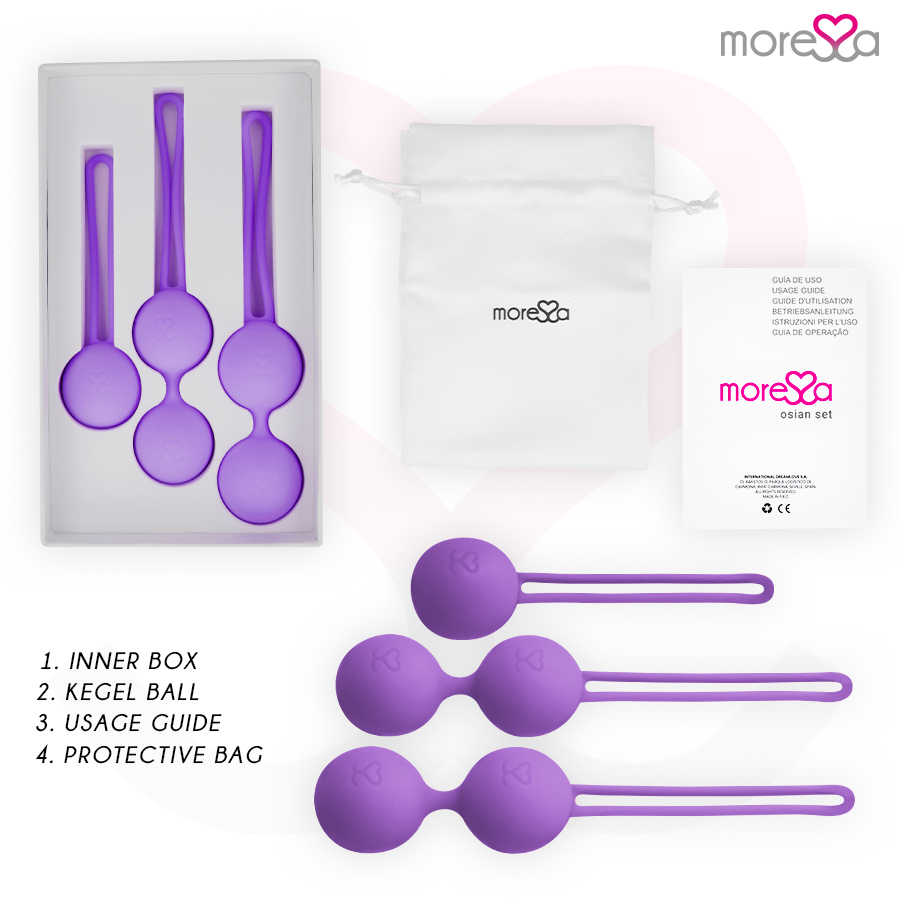 MORESSA - OSIAN SET Osian One; 51 Gr / Osian Two; 101 Gr / Osian Three 85 gr PREMIUM SILICONA LILA - Imagen 8