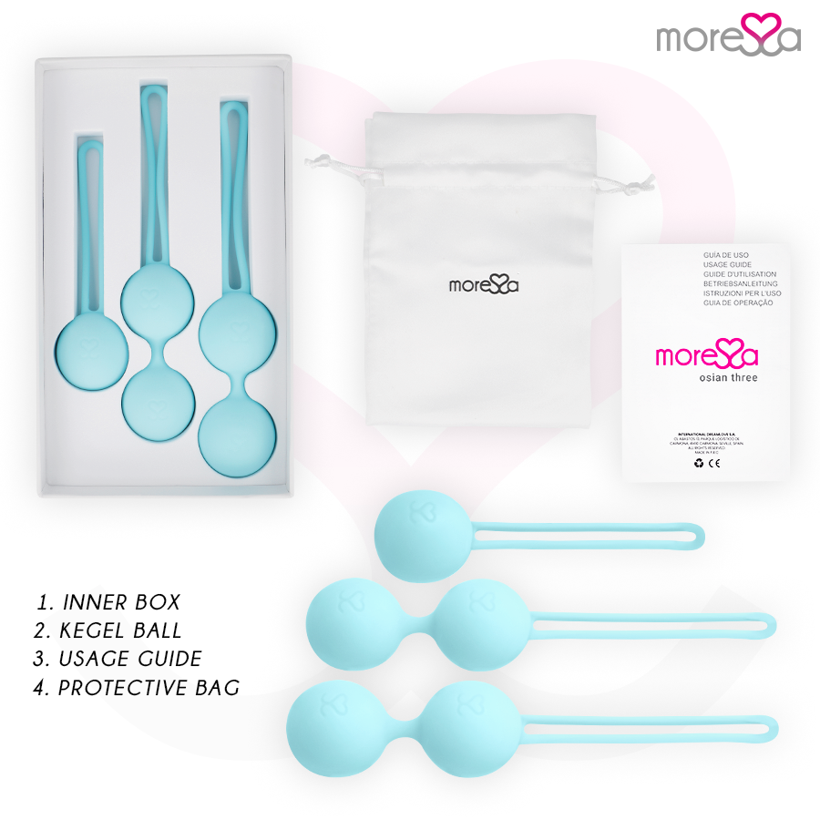 MORESSA - OSIAN SET Osian One; 51 Gr / Osian Two; 101 Gr / Osian Three 85 gr PREMIUM SILICONA TURQUESA - Imagen 6
