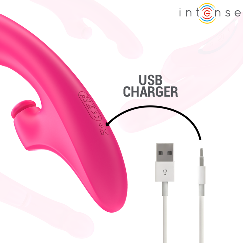 INTENSE - EMI VIBRADOR 13,5 CM MULTIFUNCIÓN 3 EN 1 10 VIBRACIONES ROSA - Imagen 7