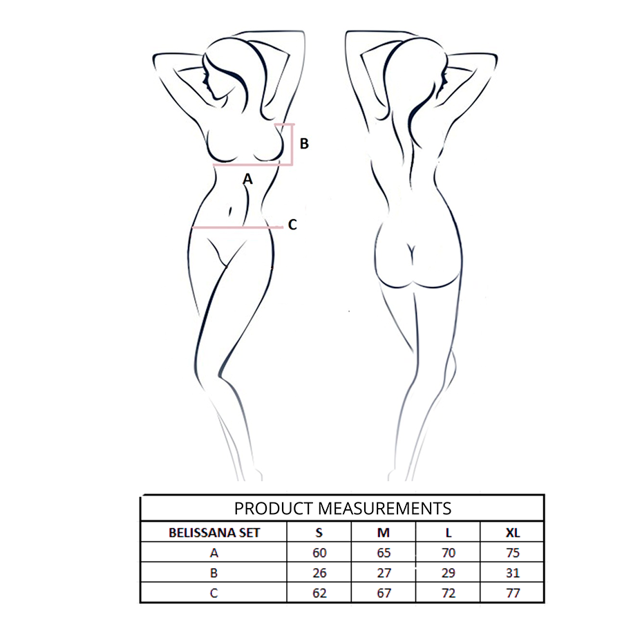 PASSION - BELISSANA SET SUJETADOR + TANGA AZUL S/M - Imagen 2