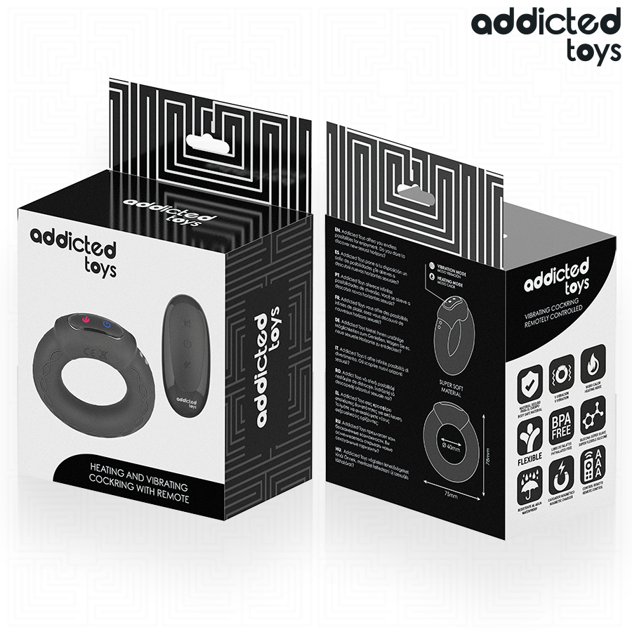 ADDICTED TOYS - ANILLO PENE VIBRADOR EFECTO CALOR CONTROL REMOTO - Imagen 2