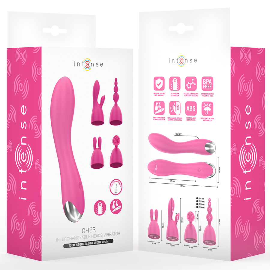 INTENSE - CHER VIBRADOR 20 PATRONES CON CABEZALES INTERCAMBIABLES - Imagen 4
