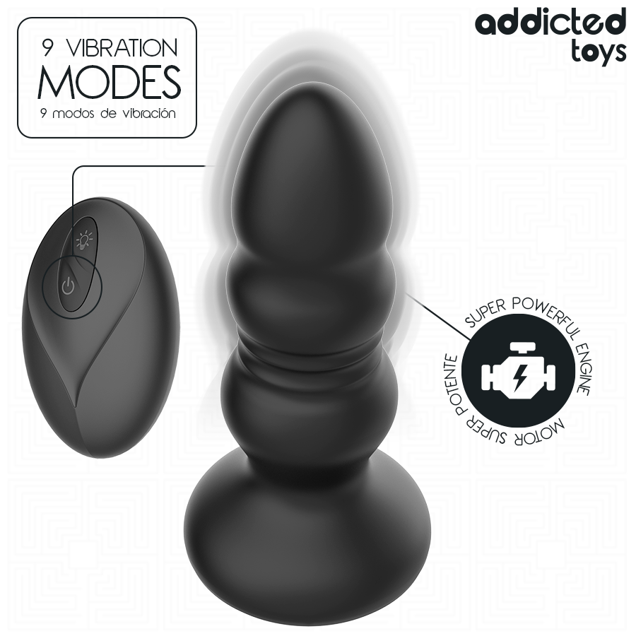 ADDICTED TOYS - PLUG ANAL VIBRADOR THRUSTING Y LUZ LED CONTROL REMOTO - Imagen 4
