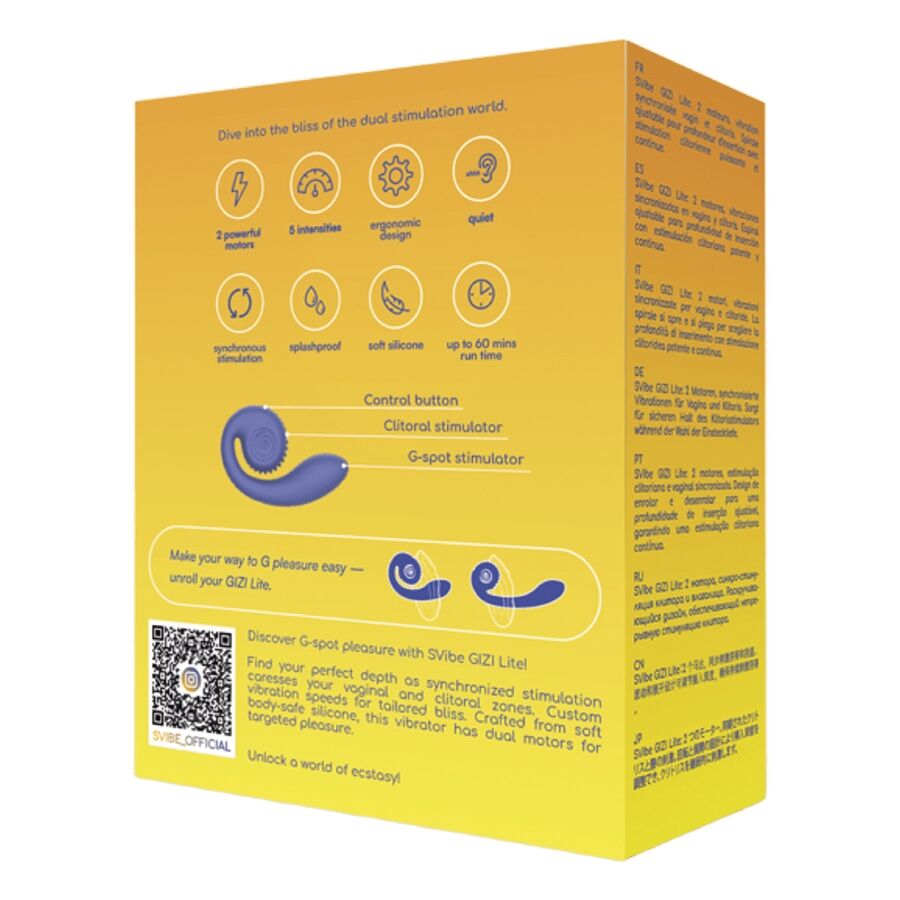 SNAIL VIBE - GIZI LITE VIBRADOR DUAL PUNTO G Y CLÍTORIS MORADO - Imagen 4
