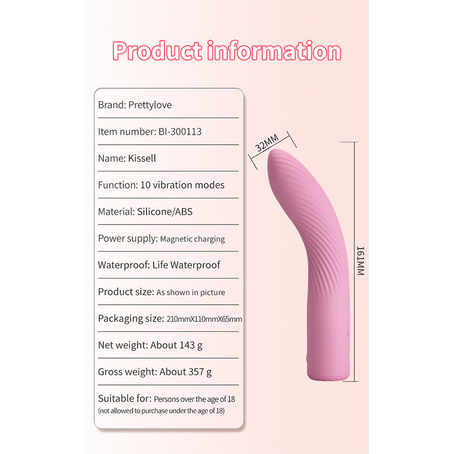 PRETTY LOVE - KISELL VIBRADOR PUNTO G ROSA - Imagen 8