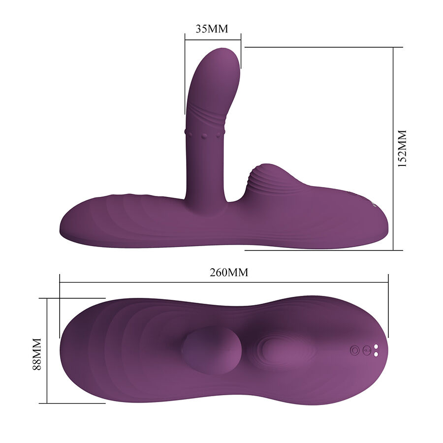PRETTY LOVE - LUKA SIT-DOWN VIBRADOR CON EFECTO CALOR Y CONTROL REMOTO - Imagen 7