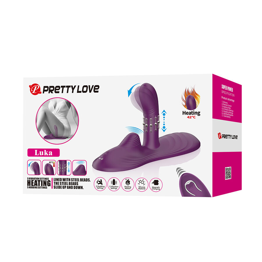 PRETTY LOVE - LUKA SIT-DOWN VIBRADOR CON EFECTO CALOR Y CONTROL REMOTO - Imagen 9