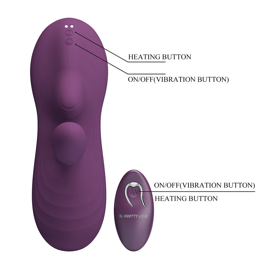 PRETTY LOVE - LUKA SIT-DOWN VIBRADOR CON EFECTO CALOR Y CONTROL REMOTO - Imagen 10