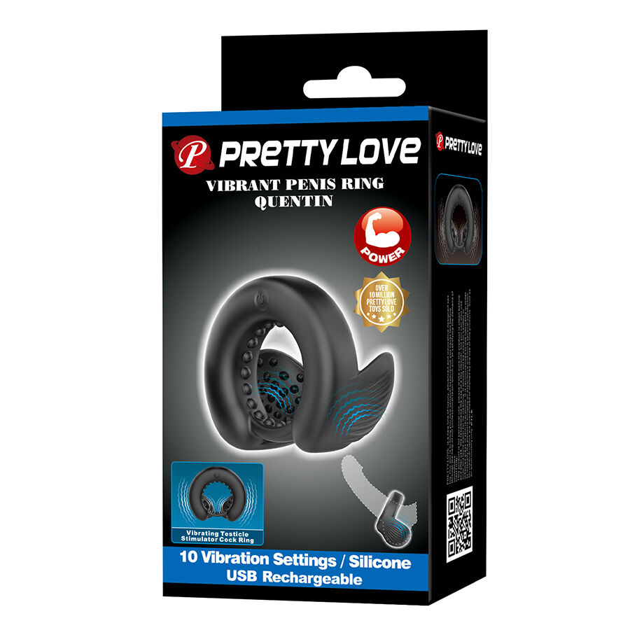 PRETTY LOVE - QUENTIN ANILLO PARA PENE CON ESTIMULADOR TESTICULAR - Imagen 2