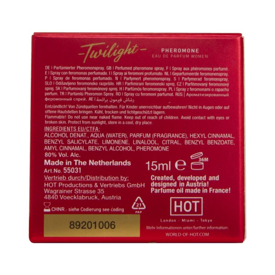 HOT - TWILIGHT PERFUME CON FEROMONAS MUJER 15 ML - Imagen 2