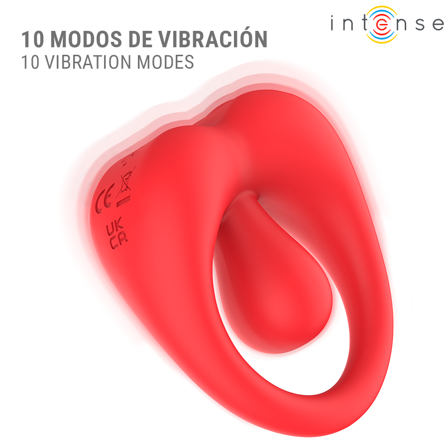 INTENSE - RUSSELL ANILLO VIBRADOR CON ESTIMULACIÓN DE CLÍTORIS ROJO - Imagen 6