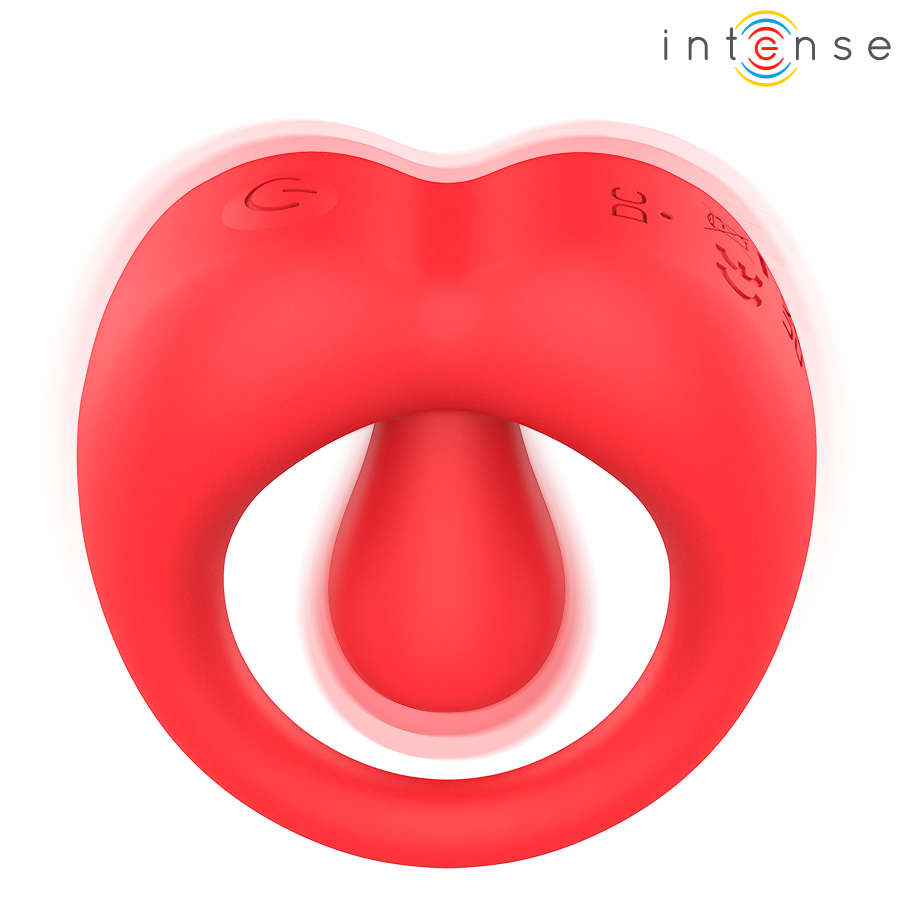 INTENSE - RUSSELL ANILLO VIBRADOR CON ESTIMULACIÓN DE CLÍTORIS ROJO - Imagen 4