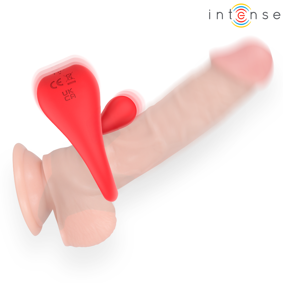 INTENSE - RUSSELL ANILLO VIBRADOR CON ESTIMULACIÓN DE CLÍTORIS ROJO - Imagen 5