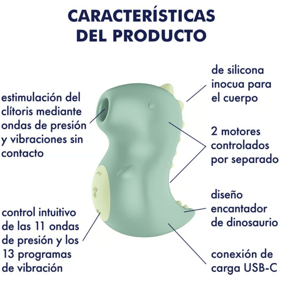 SATISFYER - DIN-OOOH VIBRADOR & ESTIMULADOR AIR PULSE - Imagen 5
