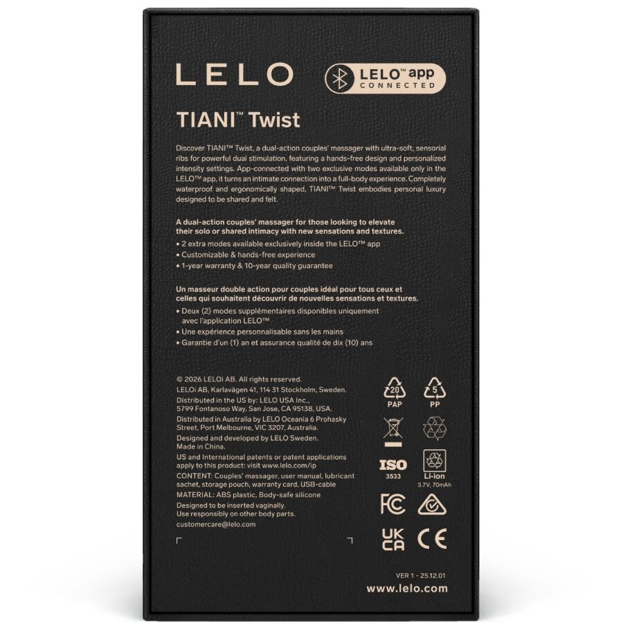 LELO - TIANI TWIST VIBRADOR PARA PAREJAS LAVANDA - Imagen 2