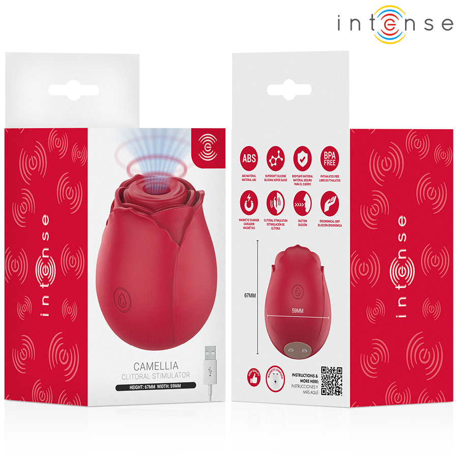 INTENSE - CAMELLIA ROSA SUCCIONADORA DE CLÍTORIS POR ONDAS BURDEOS - Imagen 3