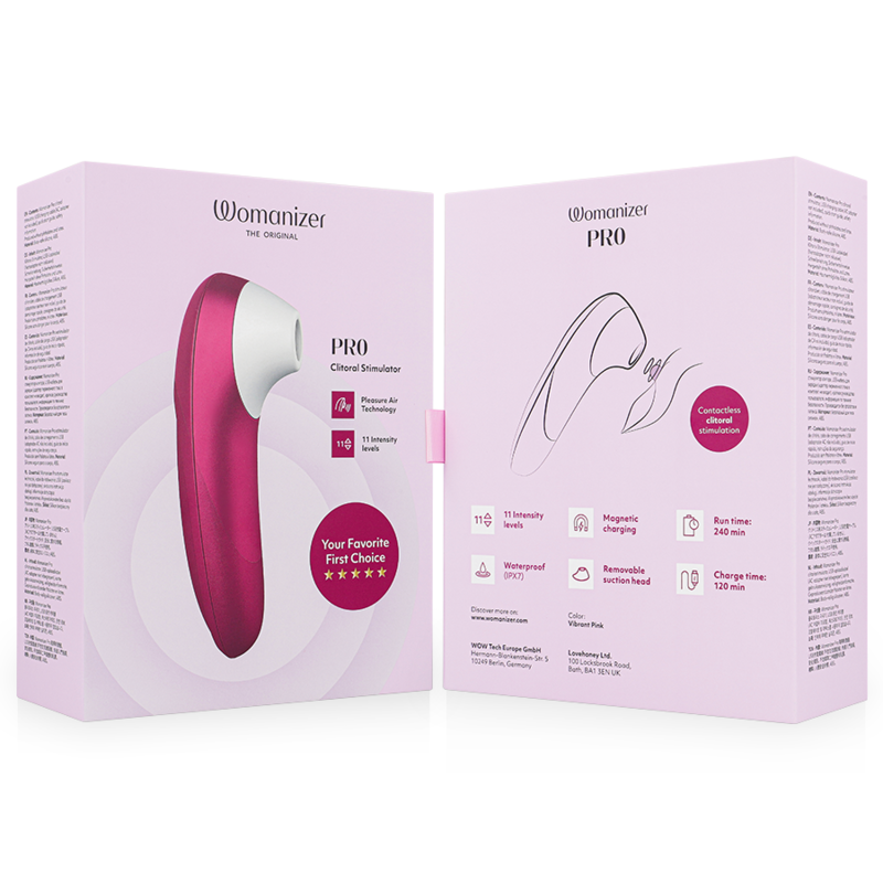 WOMANIZER - PRO VIBRANT ESTIMULADOR DE CLÍTORIS ROSA - Imagen 5