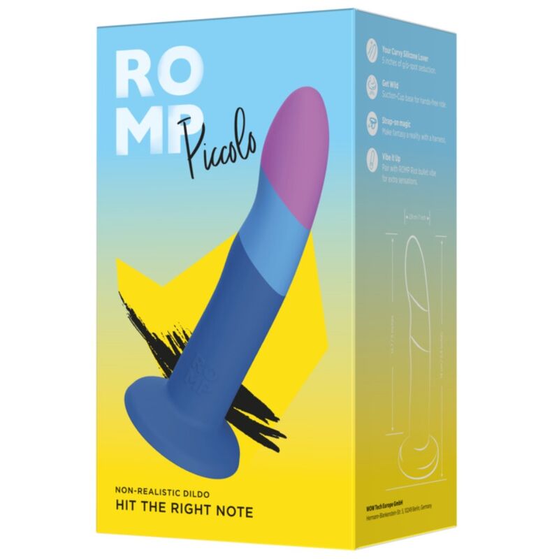 ROMP - PICCOLO DILDO SILICONA CON VENTOSA TRICOLOR 14 CM - Imagen 8