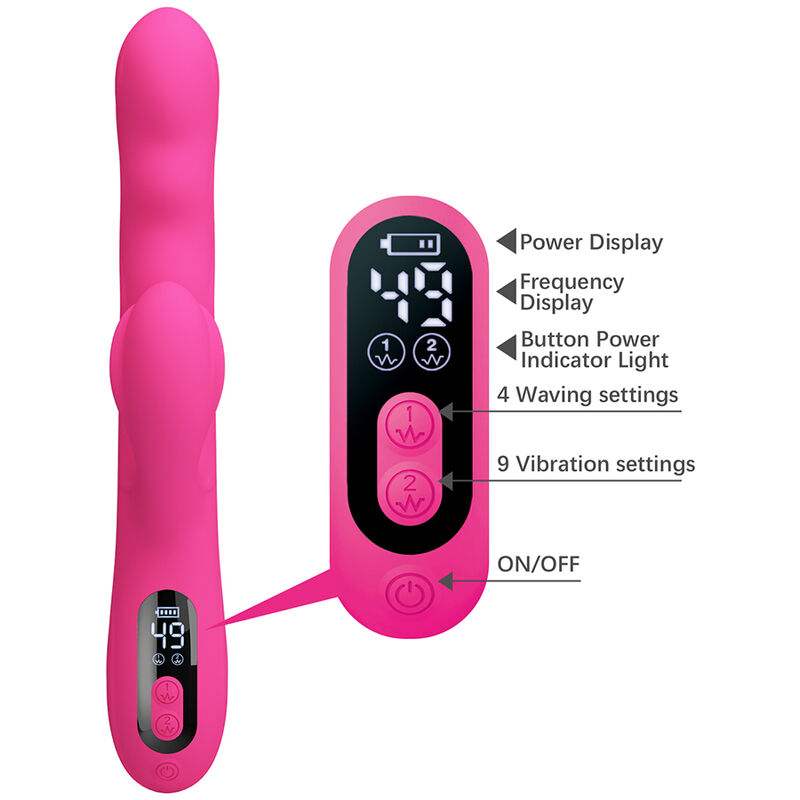 PRETTY LOVE - WINTERS VIBRADOR RABBIT MULTIFUNCIÓN CON PANTALLA LED ROSA - Imagen 5