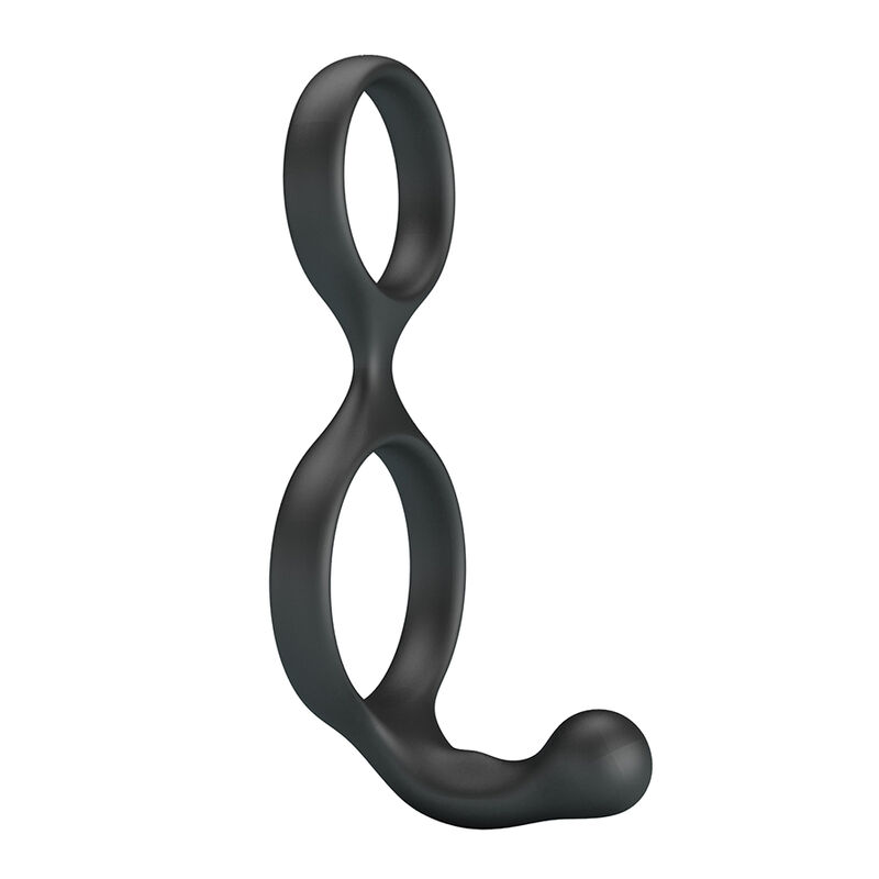 CRAZY BULL - FLORIAN ANILLO DOBLE PARA PENE Y TESTÍCULOS SILICONA NEGRO - Imagen 5