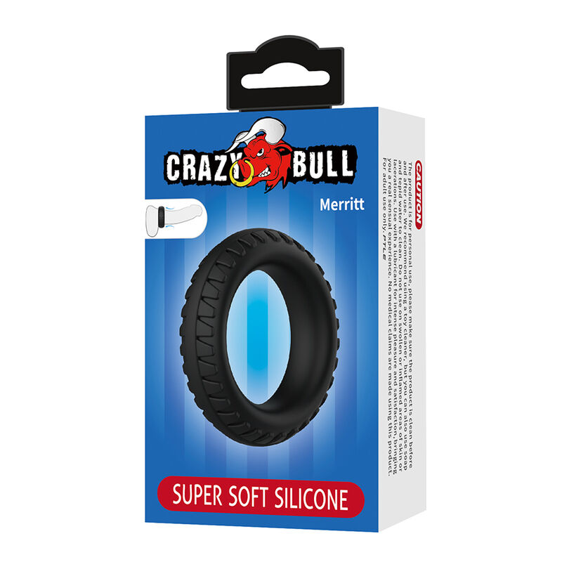 CRAZY BULL - MERRITT ANILLO PARA PENE TEXTURIZADO SILICONA NEGRO - Imagen 5