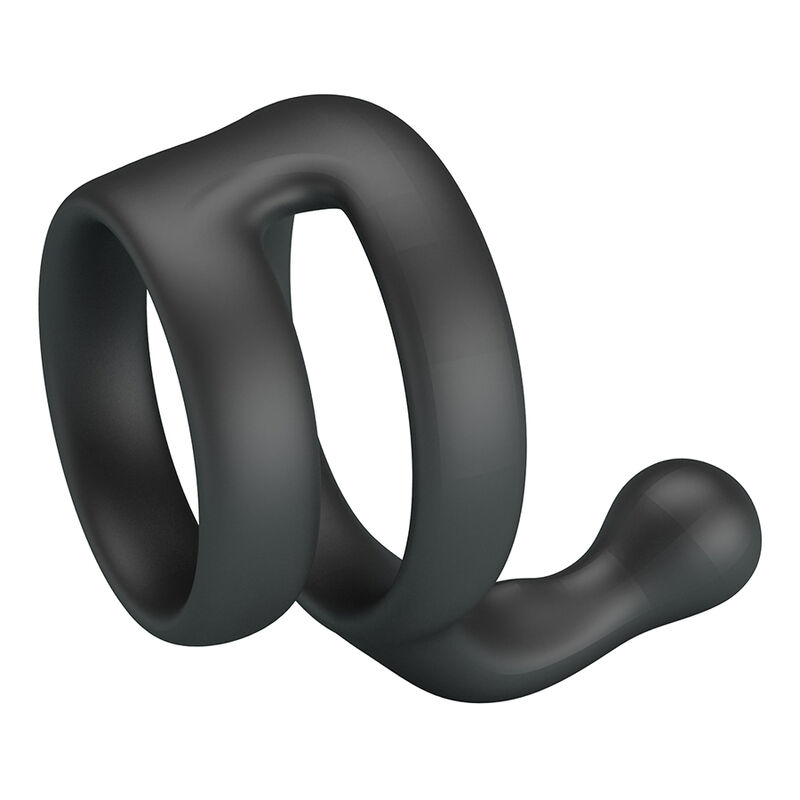 CRAZY BULL - YANCY ANILLO DOBLE PARA PENE Y TESTÍCULOS SILICONA NEGRO - Imagen 4