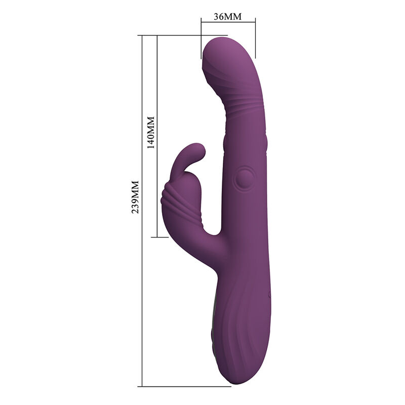 PRETTY LOVE - DEE VIBRADOR RABBIT MULTIFUNCIÓN OSCILANTE Y PERCUTOR MORADO - Imagen 2