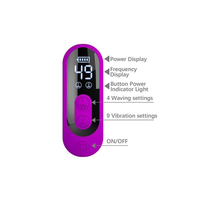 PRETTY LOVE - YALANDA VIBRADOR RABBIT OSCILANTE CON PANTALLA LED MORADO - Imagen 9