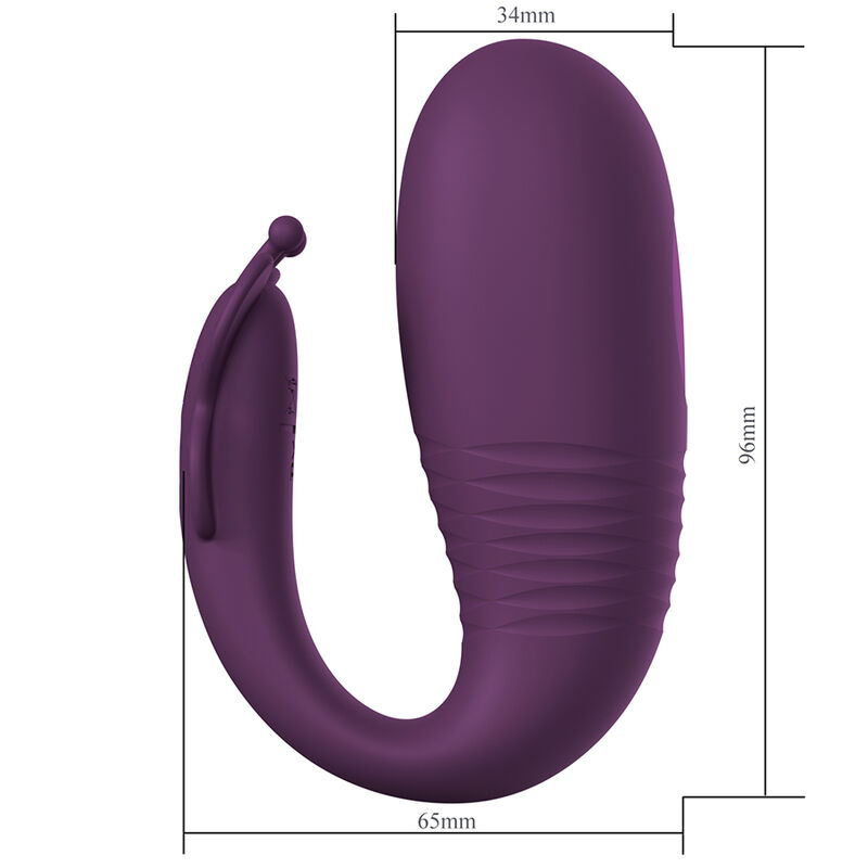 PRETTY LOVE - KLAY VIBRADOR HUEVO CON EMPUJE APP CONTROL MORADO - Imagen 6