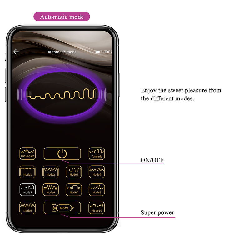 PRETTY LOVE - KLAY VIBRADOR HUEVO CON EMPUJE APP CONTROL MORADO - Imagen 13