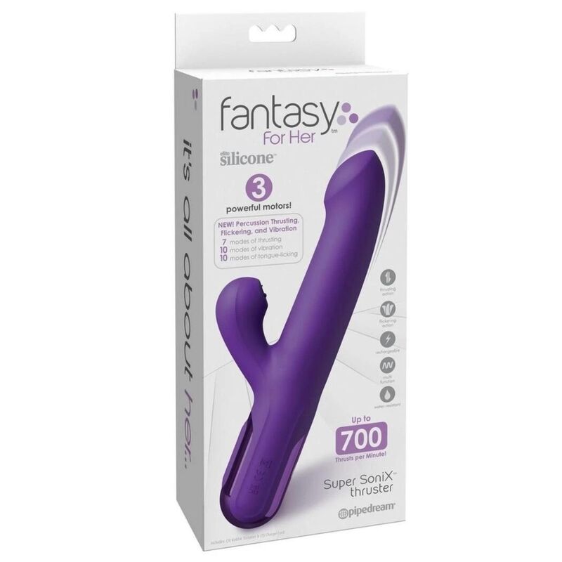 FANTASY FOR HER - VIBRADOR RABBIT SUPER SONIX THRUSTER MORADO - Imagen 6