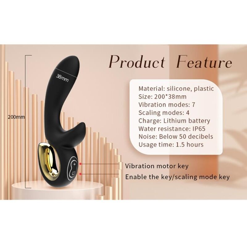 NALONE - LULU VIBRADOR RABBIT CON EMPUJE NEGRO - Imagen 3