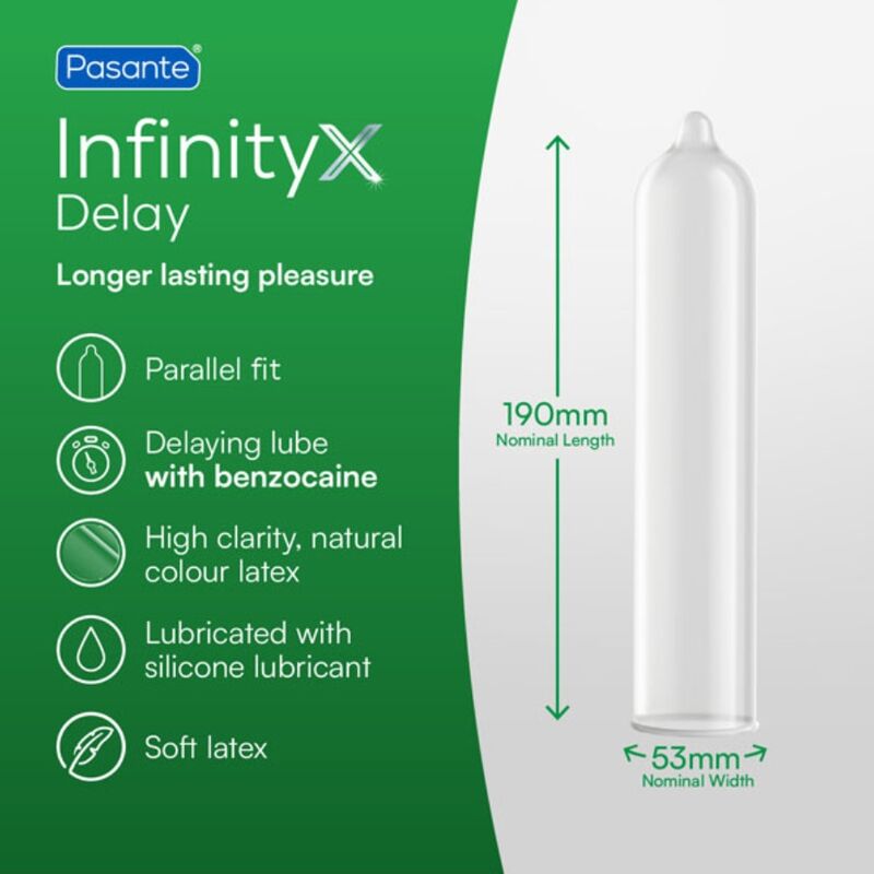 PASANTE - DELAY INFINITY PRESERVATIVOS RETARDANTES 12 UNIDADES - Imagen 2