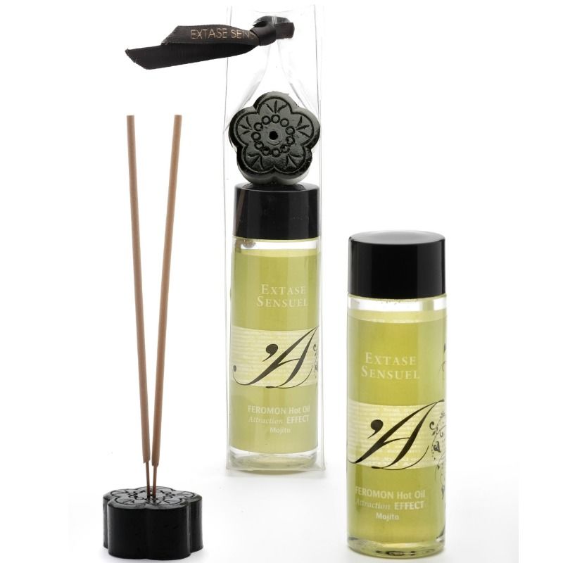 EXTASE SENSUAL - ACEITE MASAJE EFECTO CALOR CON FEROMONAS MOJITO 100 ML - Imagen 2