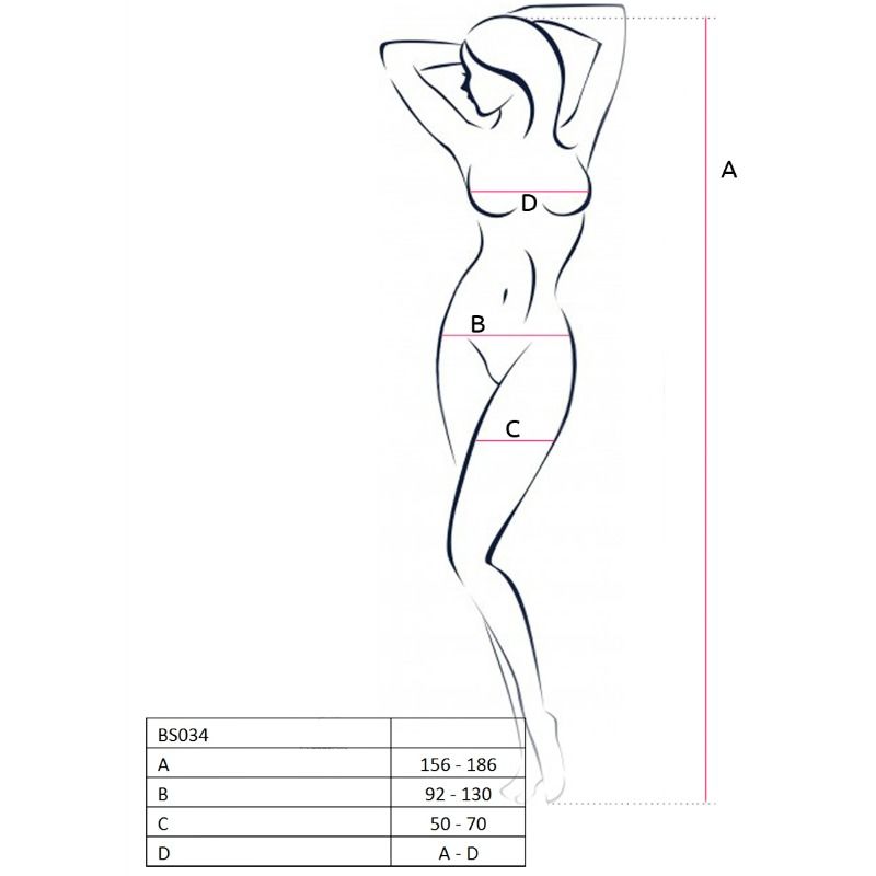 PASSION - WOMAN BS034 BODYSTOCKING ROJO TALLA ÚNICA - Imagen 2
